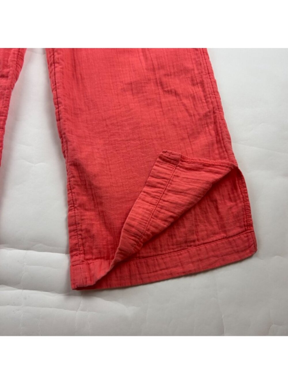 TALL Old Navy Bright Coral Crinkle Cotton Wide Leg Lounge Pant LT - Picture 8 of 8